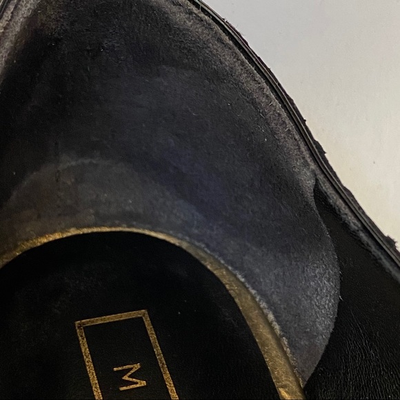 Marc Jacobs interlock studded bow black snake leather pointy toe ballet flats - Picture 9 of 12